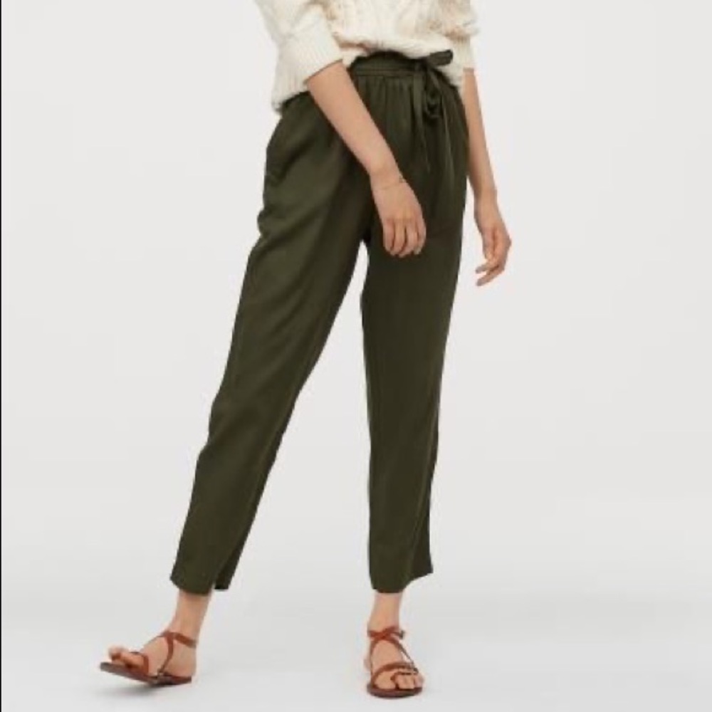 H&M Khaki Green Paper Bag Pants